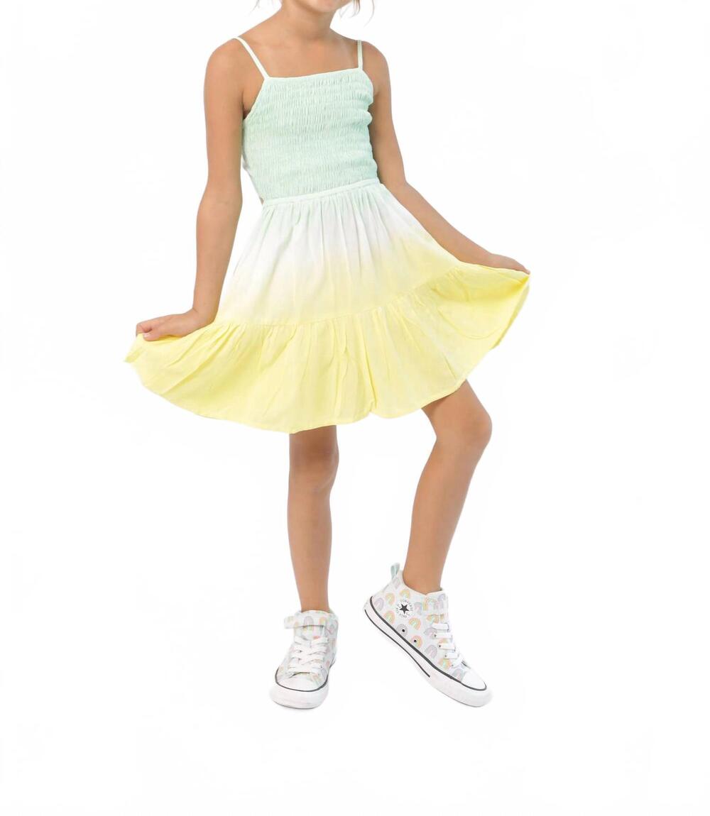NEW JOYOUS & FREE girl's super soft smock dress in dip yellow